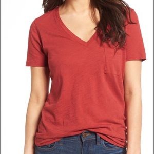 Whisper Cotton V-Neck Pocket Tee